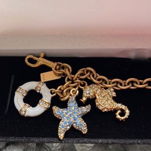 🐚Coach Charm Bracelet with 3 Charms Beach Theme🐚